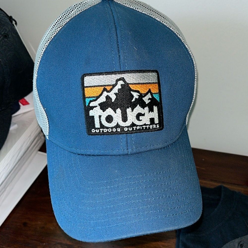 Everest Tough Outfitters mesh back Cooling Headwear Blue Gray Hat cap SnapBack